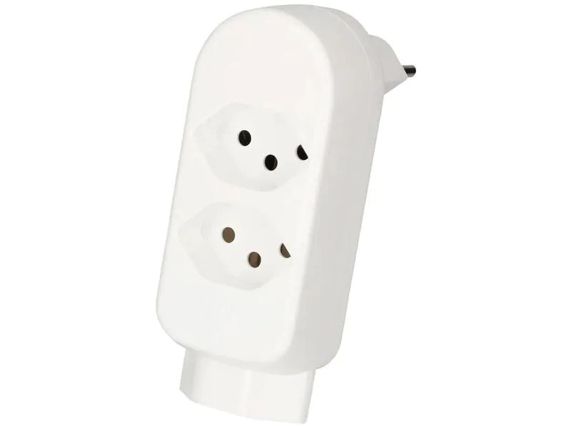 Max Hauri Mehrfachstecker maxADAPT 2 + 1 x T13, Weiss