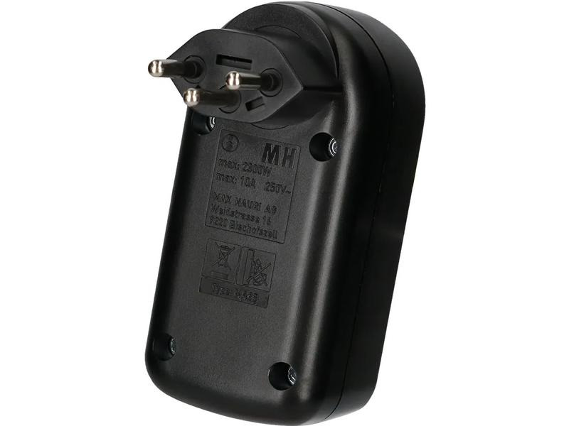 Max Hauri Mehrfachstecker maxADAPT 2 x T13 mit Schalter, Schwarz