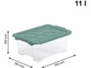 Rotho Aufbewahrungsbox Evo Safe 11 l, Grün/Transparent