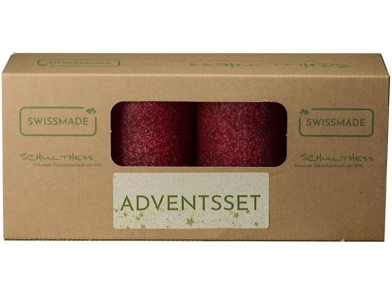 Schulthess Kerzen Weihnachtskerze  4er Set Scharlachrot