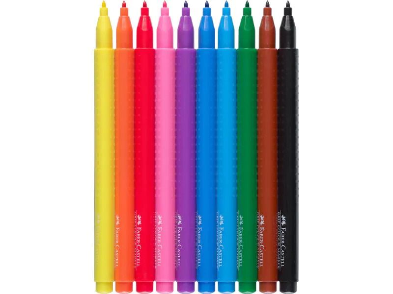 Faber-Castell Fasermaler Grip Colour Marker 10 Stück Set