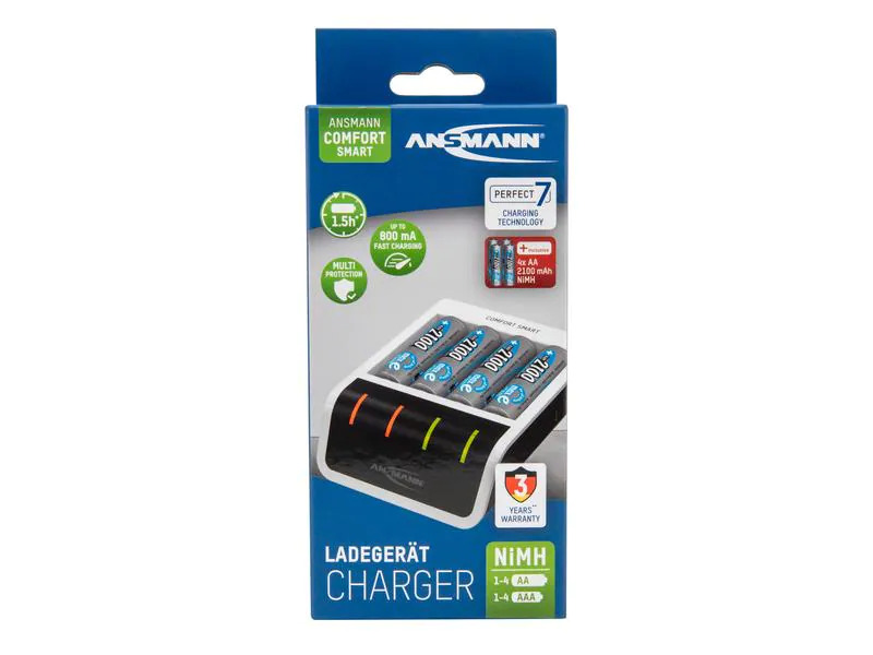 Ansmann Ladegerät Comfort Smart+ 4x AA 2100 mAh