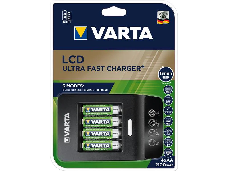 Varta Ladegerät LCD Ultra Fast Charger+ inkl. 4xAA