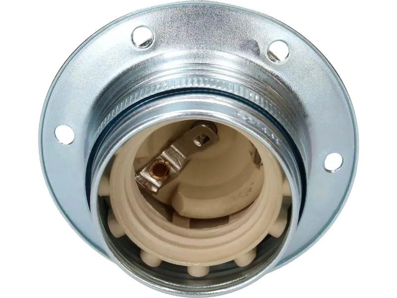 Max Hauri Lampenfassung E27 Randmantel Chrom, M10 x 1