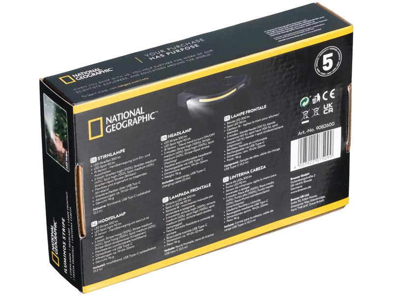 National Geographic Stirnlampe National Geographic Iluminos Stripe Schwarz