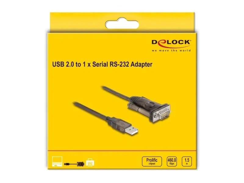 Delock Serial-Adapter 62645 USB Typ-A  zu RS-232 mit Schrauben