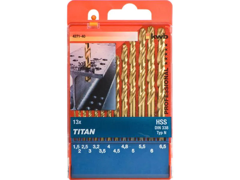 kwb Bohrer-Set Titan HSS 1,5-6,5 mm 13-teilig