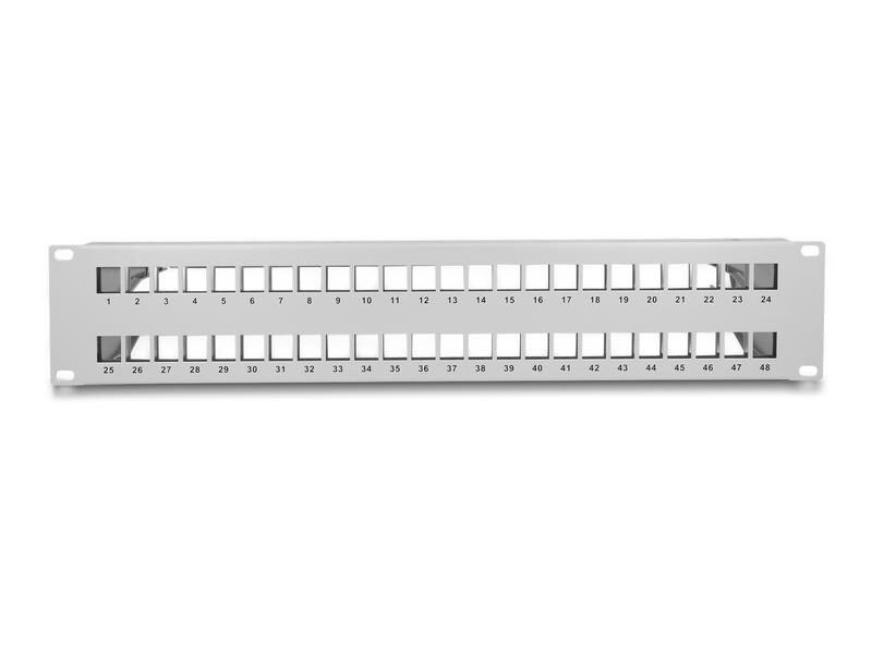 Delock Patchpanel Keystone 48 Port 2 HE 19 Rack