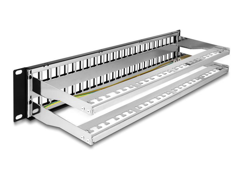 Delock Patchpanel Keystone 48 Port 2 HE 19 Rack