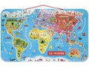 Janod Holz-Puzzle Magnetpuzzle Weltkarte 92-teilig