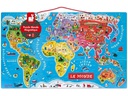 Janod Holz-Puzzle Magnetpuzzle Weltkarte 92-teilig