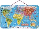 Janod Holz-Puzzle Magnetpuzzle Weltkarte 92-teilig