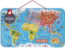 Janod Holz-Puzzle Magnetpuzzle Weltkarte 92-teilig
