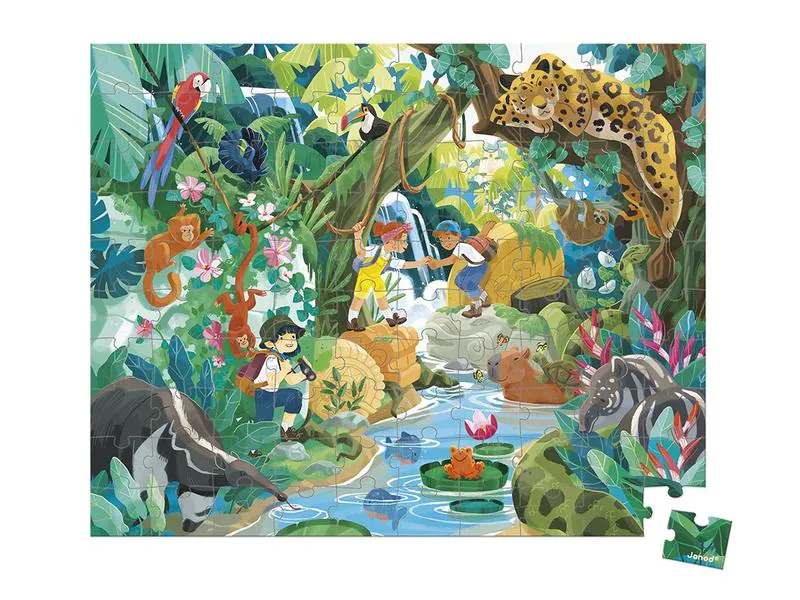 Janod Puzzle Urwald-Abenteuer Inca 100 Teile