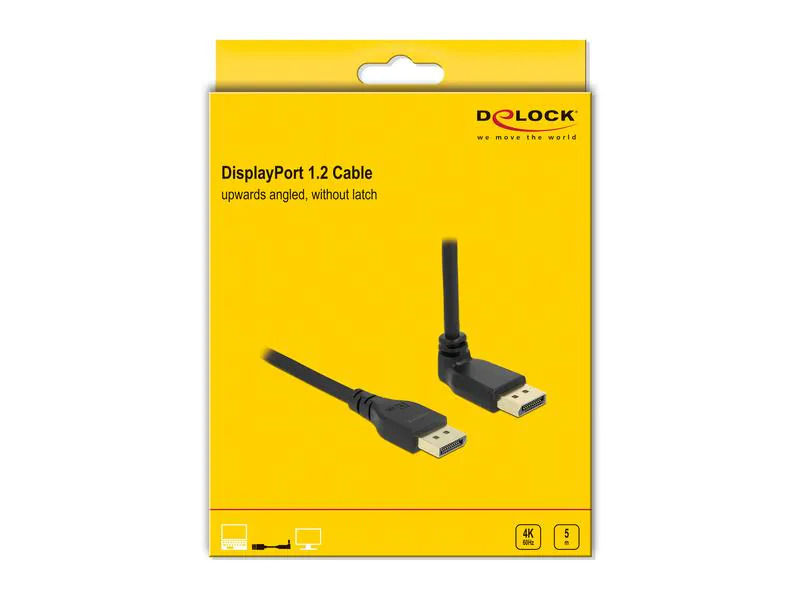 Delock Kabel Oben gewinkelt DisplayPort - DisplayPort, 5 m, 4K 60Hz