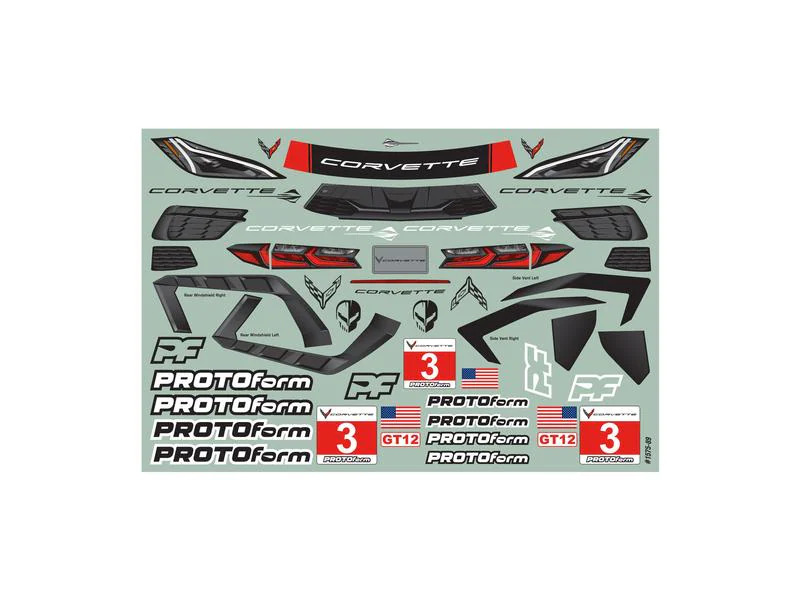 Proline Karosserie Chevrolet Corvette C8 unlackiert, 1:12