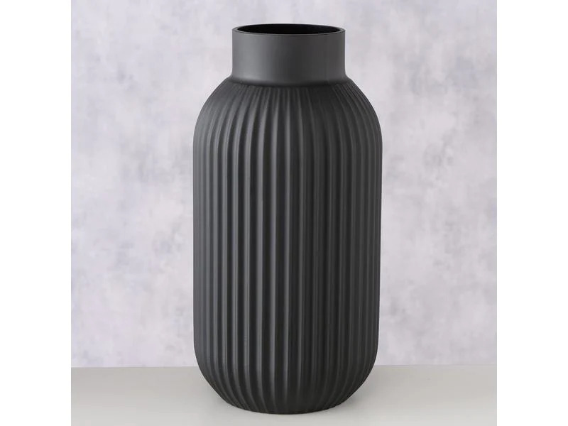 Boltze Vase Nordika 30 cm, Schwarz matt