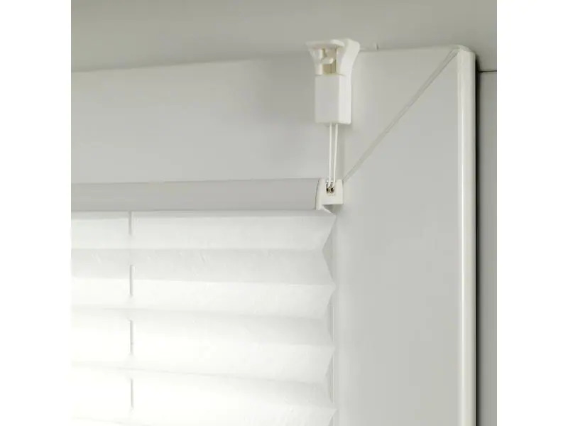 Gardinia Plissée Bella mit Blättern 50 x 130 cm, Weiss/Grau
