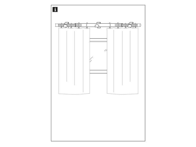 Gardinia Vorhangstange Set Cap 120 - 190 cm