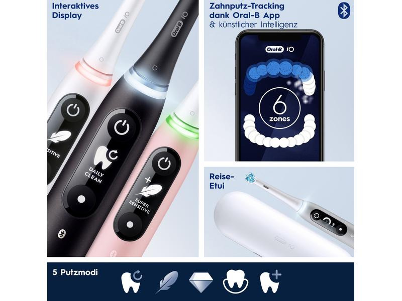 Oral-B Mikrovibrationszahnbürste iO Series 6, Schwarz