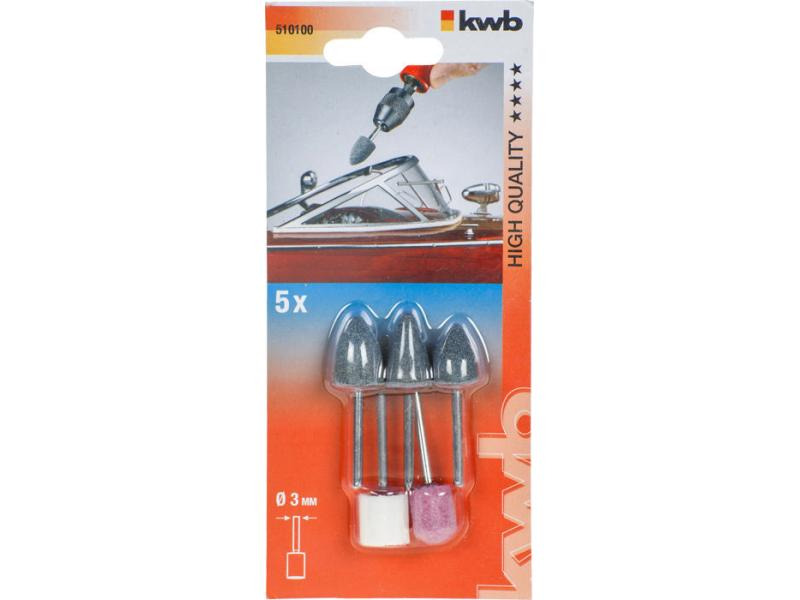 kwb Zubehörset Miniatur-Schleifstifte, 5 Teile