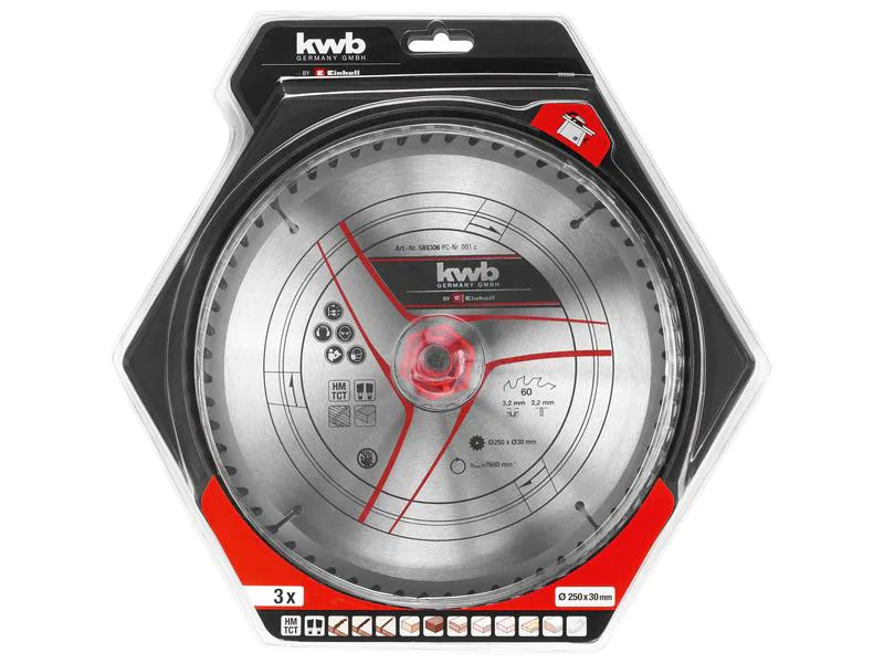 Einhell Kreissägeblatt-Set Ø 250 x 30 mm, 3 Stück