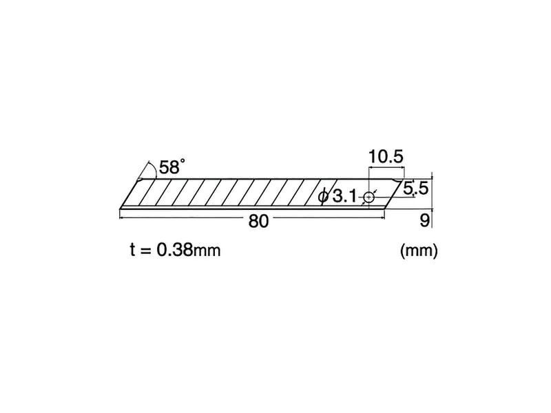 NT Cutter Ersatzklinge 5 Stück, 9 mm