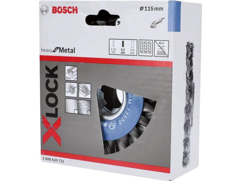 Bosch Professional Scheibenbürste X-LOCK 115 mm, gezopfter Stahldraht