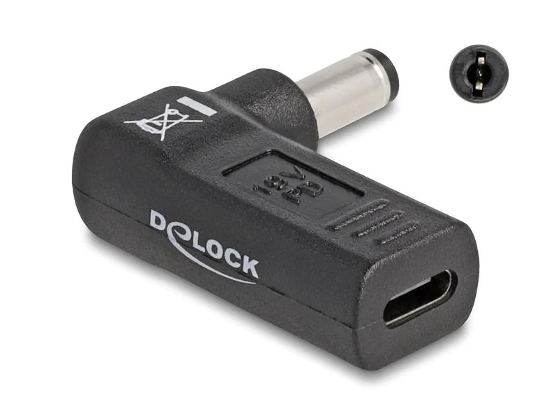 Delock Adapter USB-C zu 5.5 x 2.1 mm 90° gewinkelt