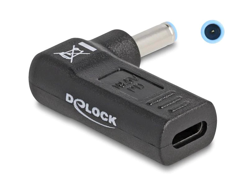 Delock Adapter USB-C zu HP 4.5 x 3.0 mm 90° gewinkelt