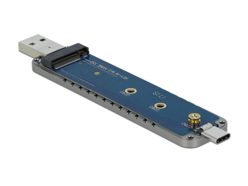 Delock Externes Gehäuse USB-A/C - NVME M.2 SSD