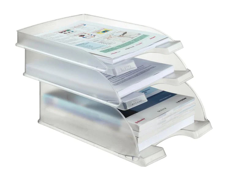 Leitz Ablagekorb Plus Standard Frost Transparent/Weiss
