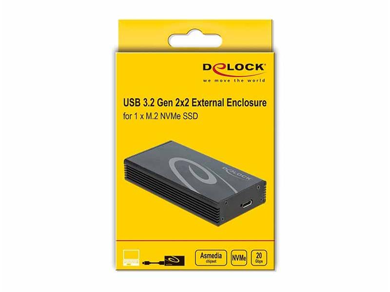 Delock Externes Gehäuse USB-C 3.2 Gen2x2 für M.2 NVME SSD
