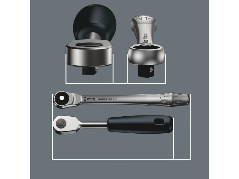 Wera Ratsche 8100 SB 7 Zyklop Metal 3/8