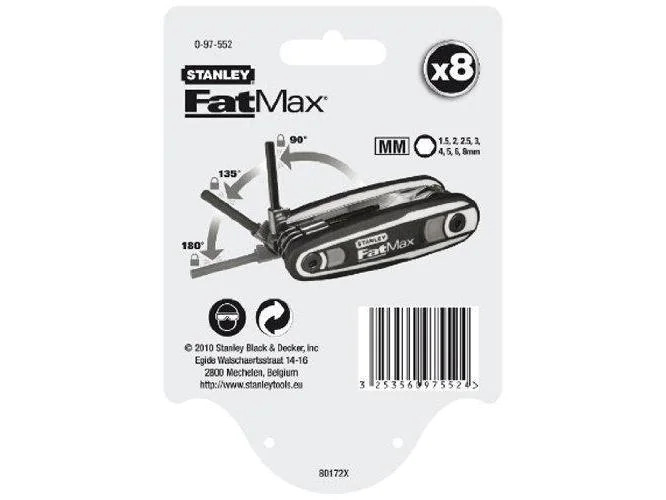 Stanley Fatmax Stiftschlüssel-Set Innensechskant Fatmax 1.5-8 mm