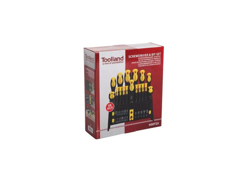 Toolland Schraubenzieher-Set 39-teilig inkl. Bits &amp; Mutternschlüssel
