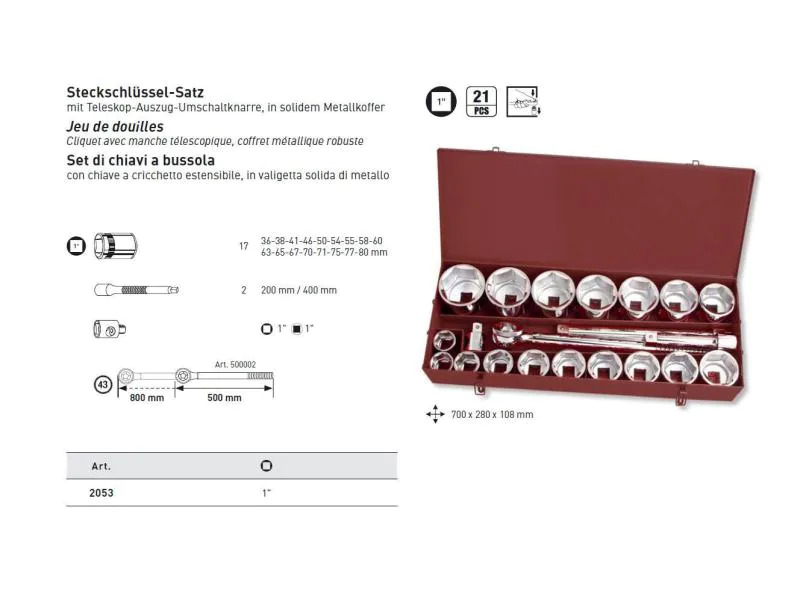 Kraftwerk Steckschlüssel-Set 1 2053 21-teilig