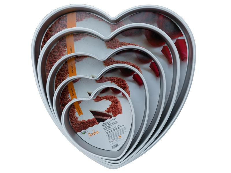 Decora Motiv-Backform Herz, Ø 30 cm, Silber