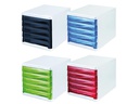 Helit Schubladenbox Colours 5 Schubladen, Weiss/Schwarz