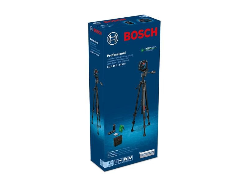 Bosch Professional Linienlaser GLL 2-15 G + BT150 Stativ 15 m