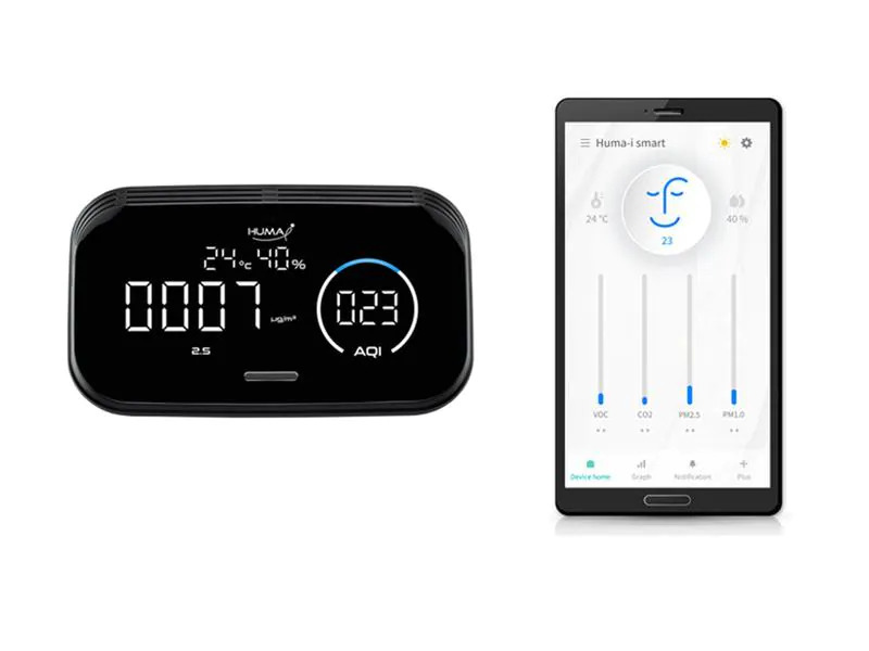 Humatech Luftgütemonitor Huma-i HI-300 Schwarz