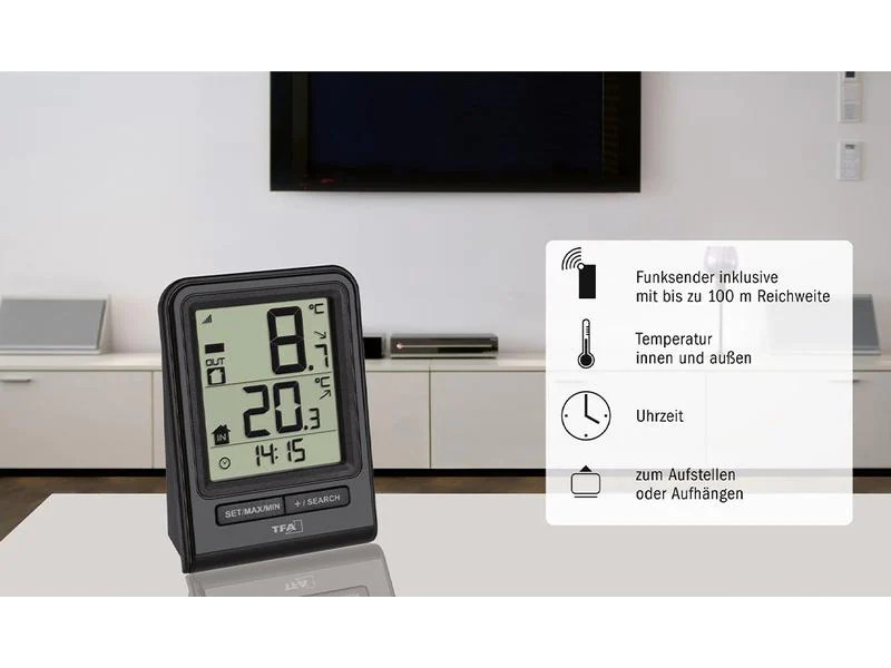 TFA Dostmann Funk-Thermometer PRISMA