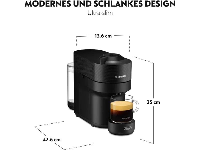 De'Longhi Kaffeemaschine Nespresso Vertuo Pop Liquorice Black