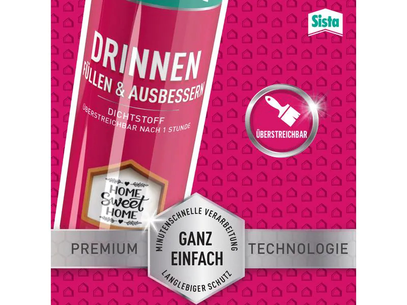 Sista Dichtmasse Drinnen Füllen &amp; Ausbessern 280 ml, Weiss