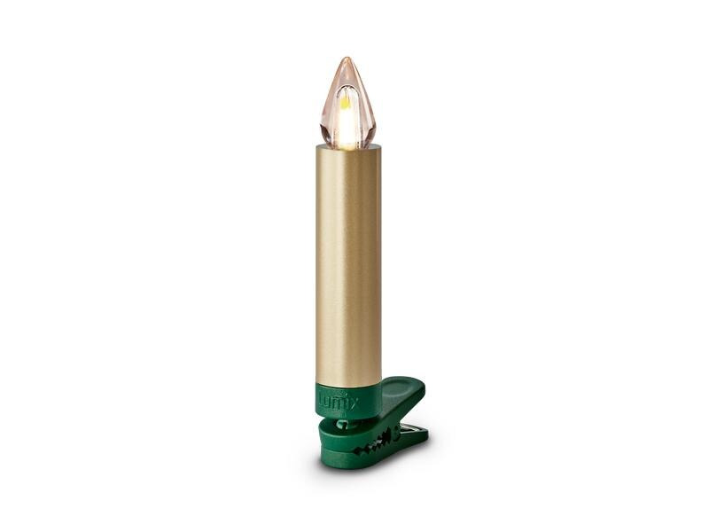 Lumix LED Baumkerze SuperLight Flame, Gold, 6er-Set