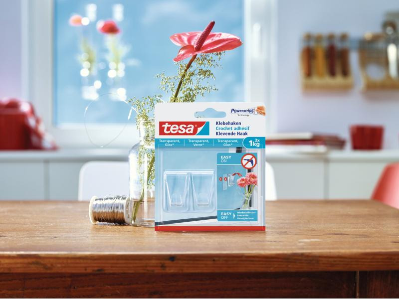 tesa Klebehaken 1 kg für transparente Flächen