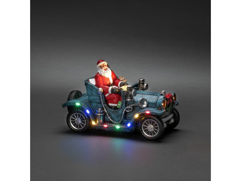 Konstsmide LED-Dekoration Weihnachtsmann im Auto, 16 cm