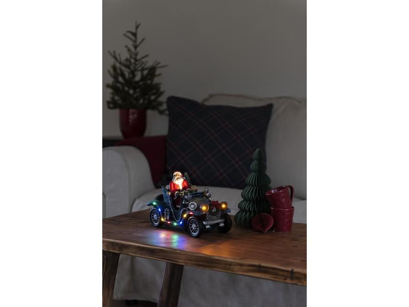 Konstsmide LED-Dekoration Weihnachtsmann im Auto, 16 cm