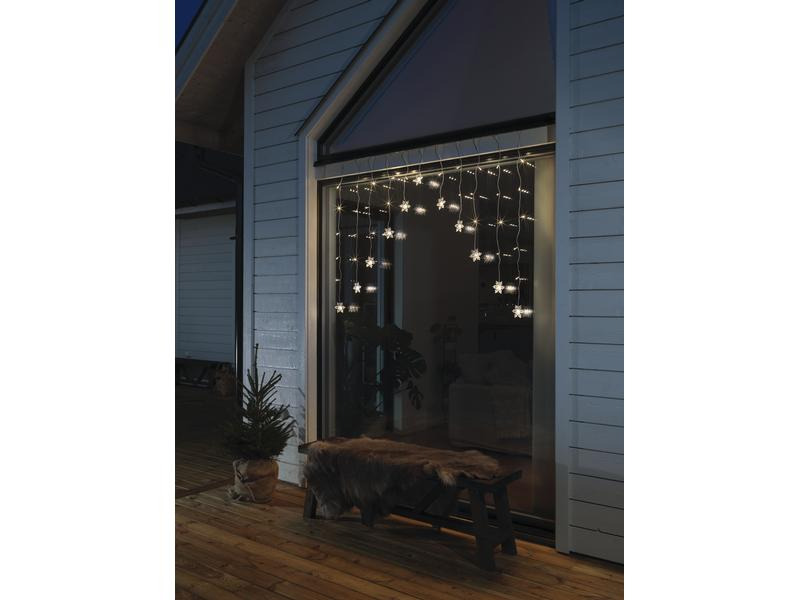 Konstsmide LED-Lichtervorhang Schneeflocken, 41 LED, 1.4 m, Outdoor