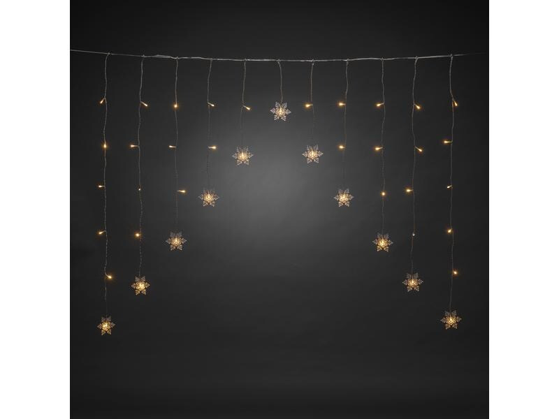 Konstsmide LED-Lichtervorhang Schneeflocken, 41 LED, 1.4 m, Outdoor